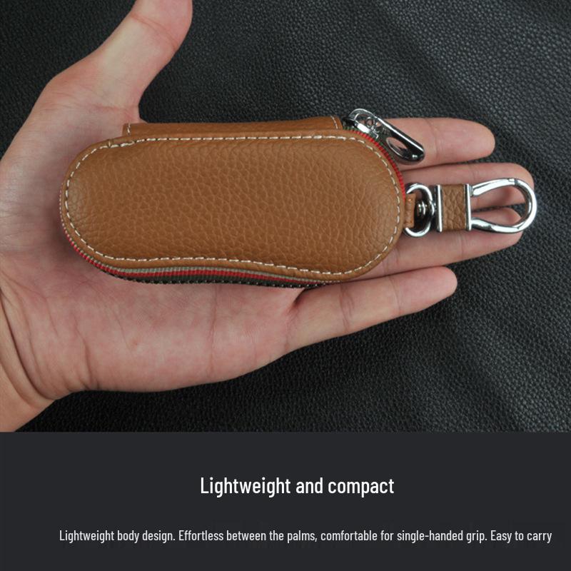 Universal Genuine Leather Key Cover for Toyota Reiz, Prado, Honda Vezel - Men's Car Key Protector