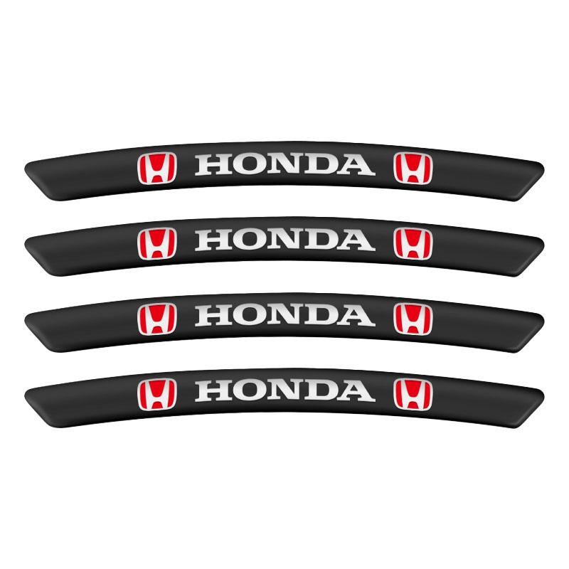 

4Pcs Auto Wheel Hub Badge Tire Rim Stickers Accessories For Honda Fit Mugen Insight Type S R VTEC DOHC Modulo Vezel Legend RR Si