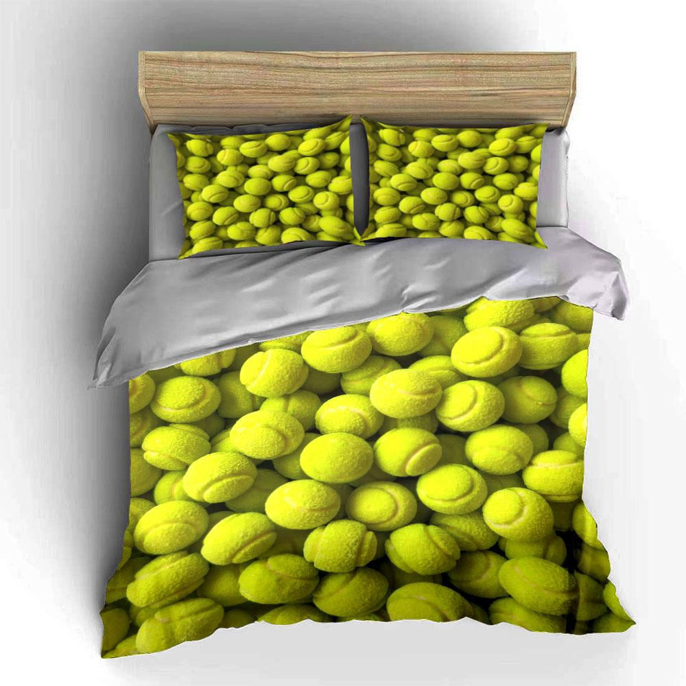 Set Trio Palla da Tennis, Varie Misure per Camera da Letto di Bambini e Adulti, Squisito Set Lenzuola 3 Pezzi, Regalo