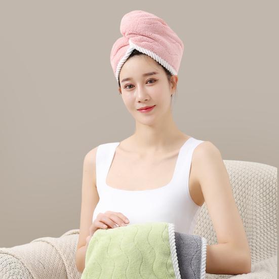 Yousheng Microfiber Hair Towel Super Absorbent Hair Towel Wrap Double Layer Women Quick Drying Turban Hair Hat