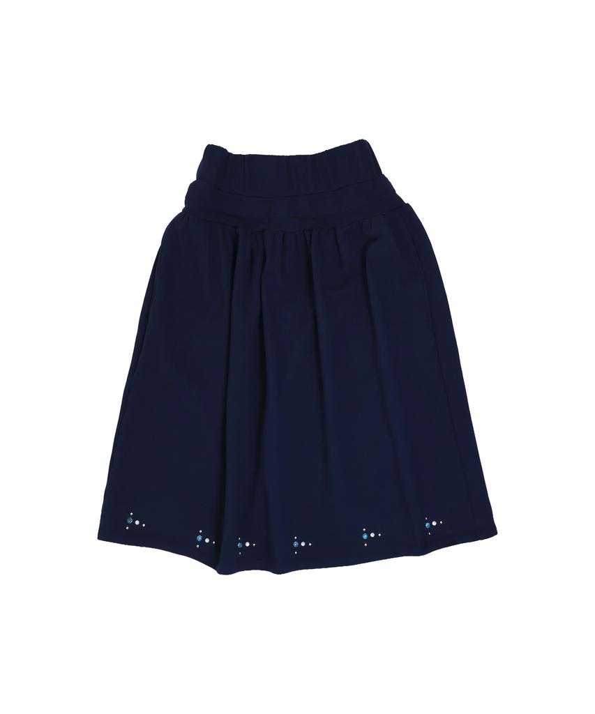 Kikoji Studded Pleated Skirt_Navy