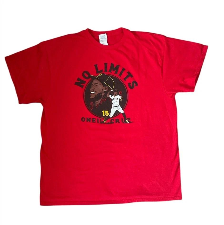 Pittsburgh Pirates Oneil Cruz Limits T Shirt Red Size XL Stadium Giveaway Delta 4XL