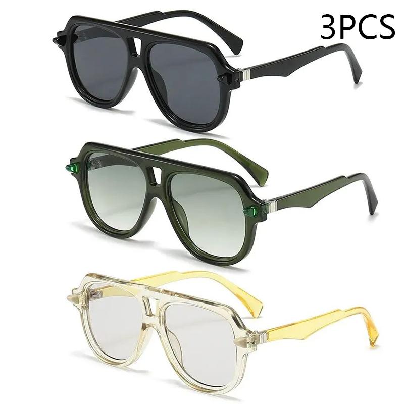 New Double Beam Personality Sunglasses Trend Large Frame European And American Fashion Sunshade Glasses