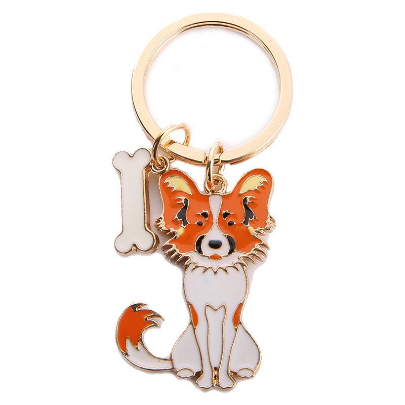 Cute Dog Keyring Gifts Fashionable Animal Charms Small Accessories Car Keyrings and Bag Charms