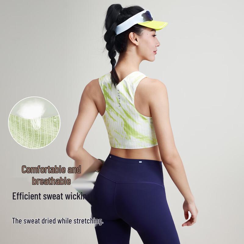 Yuebu Women s Quick-Dry Running Crop Top M