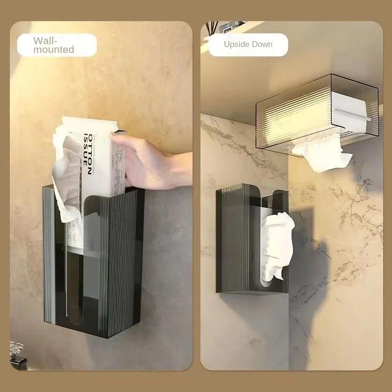Punch-free Toilet Paper Holder Box Waterproof Storage Toilet Paper Storage Rack Paper Towel Kitchen Bathroom Storage Box