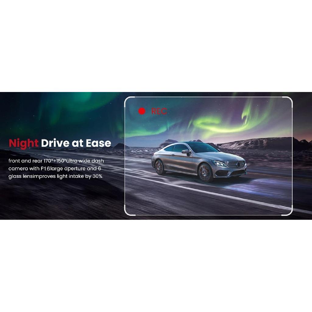 ACCEO 4K Dual Channel Dash Cam with Speed Display Front 4K Built-in WiFi GPS Super Night Vision  Optional Rear Lens 24/7 Parking