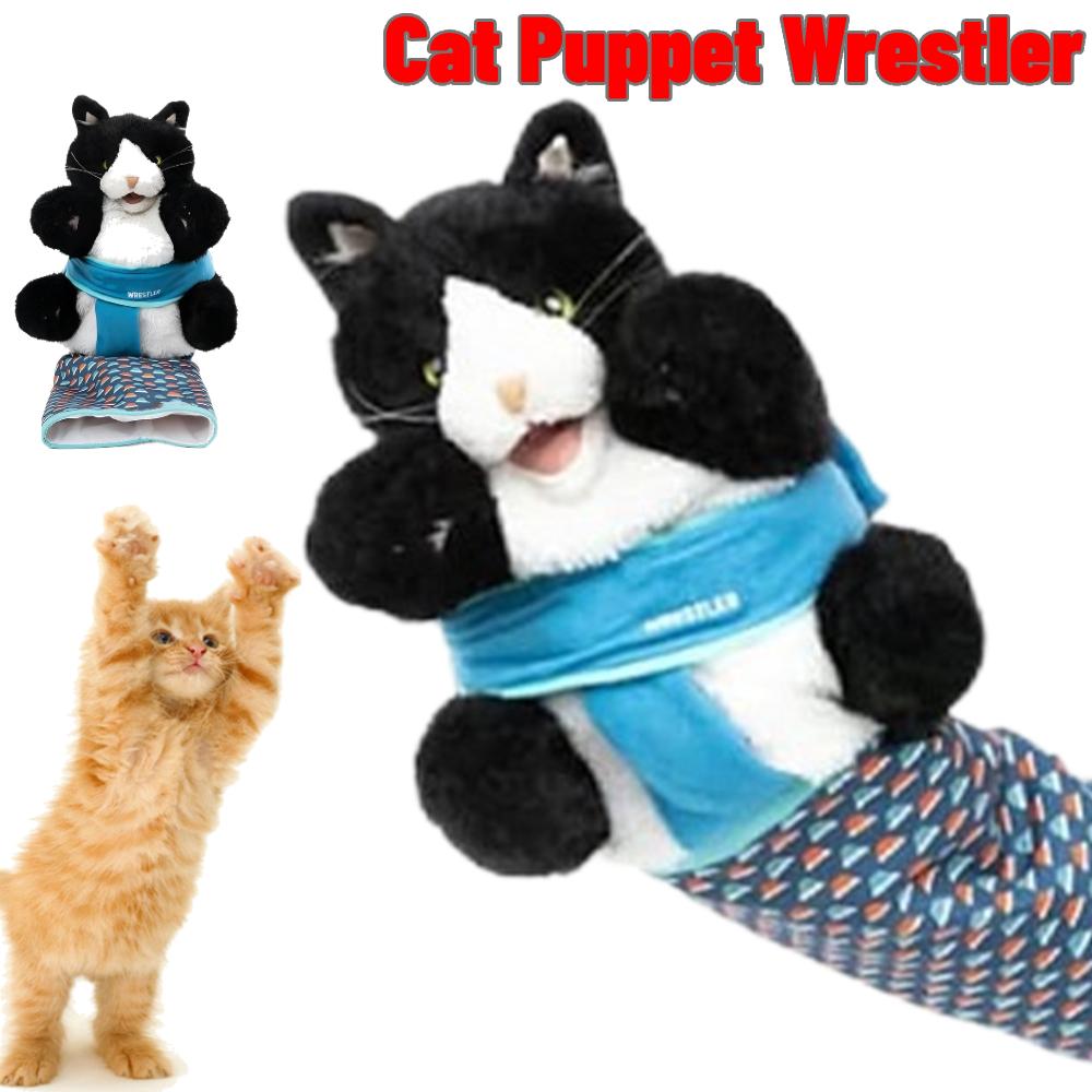 Cat Puppet Wrestler Interactive Cat Hand Puppet Toy Ergonomic Stuffed Animal Plush Cat Hand Glove Pet Supplies Cat Puppet Toy