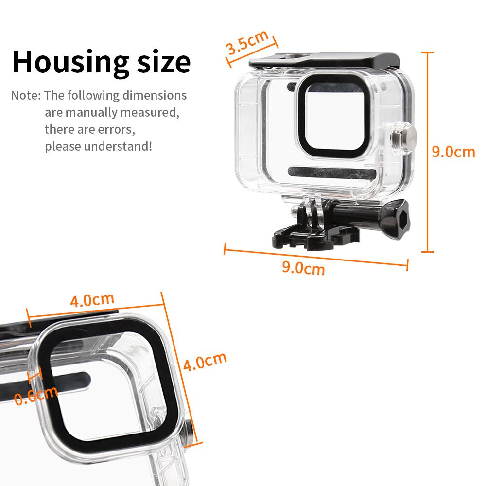 HONGDAK 60M Waterproof Case For GoPro Hero 11 10 9 6 7 5 Underwater Diving Housing Cover for GoPro Hero 5 6 7 9 10 Accessories