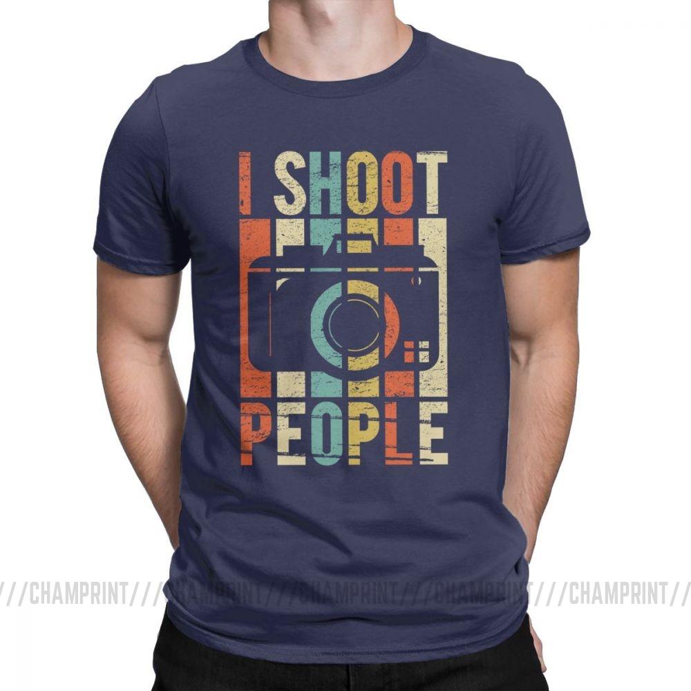 Men S Vintage Shoot People Photographer T Shirt Novelty 100 Cotton Tee Shirt Short Sleeve T