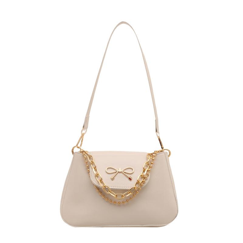 Korean Shoulder Chain Handbag 2025 Spring New Simple Versatile Bag Bow Decorative Messenger Bag