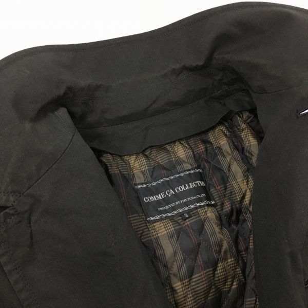 USED/COMME CA COLLECTION Cotton Balmacaan Coat Size 3 Black Made In Japan Cupra Lining