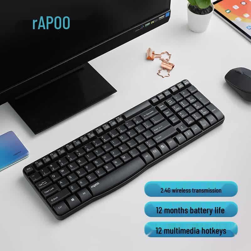Rapoo E1050 Kabellose Kompakt-Tastatur
