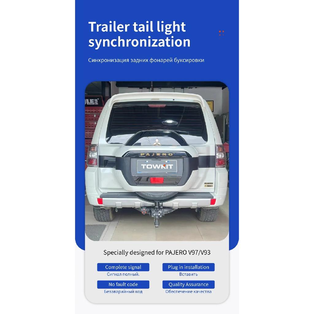 For Pajero V97/V93 trailer wiring harness Eur 13/7 pin trailer RV tail light signal Australia 12/7 pin PAJERO V77 V73 Socket