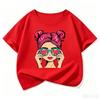 2026 New Girl Pattern Pure Cotton Printed Children's T‑shirt Personalized Round Neck Summer Kids T‑shirt