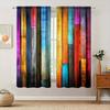 2 st Färgglada Träpanelskarvade Tryckta Gardiner för Heminredning - Stångficka Fönsterbehandling för Sovrum, Kontor, Kök