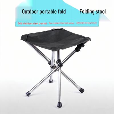 Tragbarer faltbarer Campingstuhl aus Edelstahl: Teleskop-Hocker für Outdoor, Strand und Angeln.