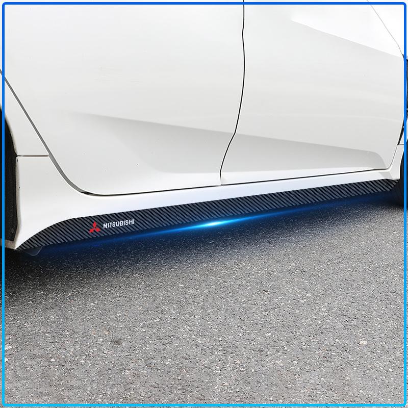 2Pcs Carbon Car Door Side Skirt Sill Stripe Sticker Anti-scratch Refit sticker For Mitsubishi Lancer Lancer ASX Outlander 2 3 Pajero exzos Pajero 4