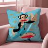 Cartoon P-Paul Frank Monkey Cushion Cover Multi-Scene Pillow Cover for Home & Car - Reversible, Soft & Durable for Daily Use