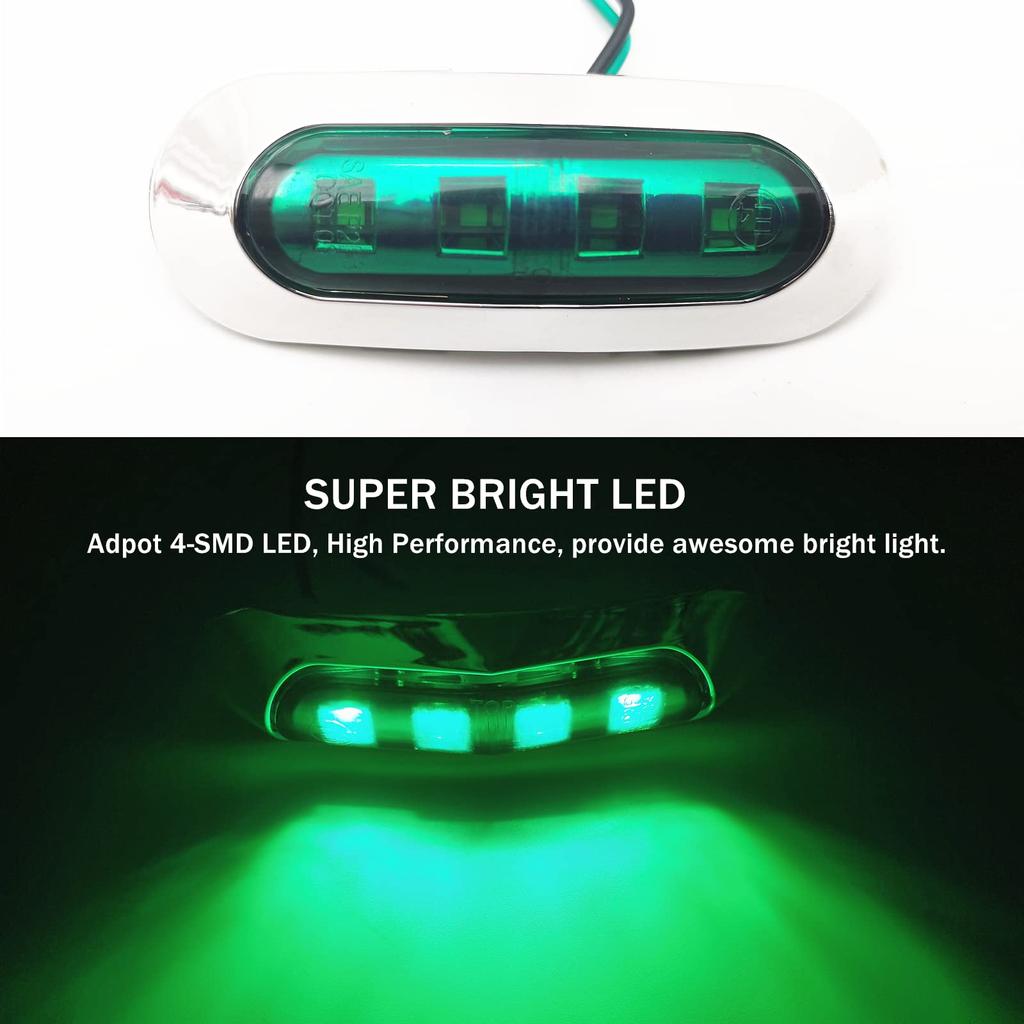LED Side Marker Light, 4-LED Side Lamp, 12V 24V High