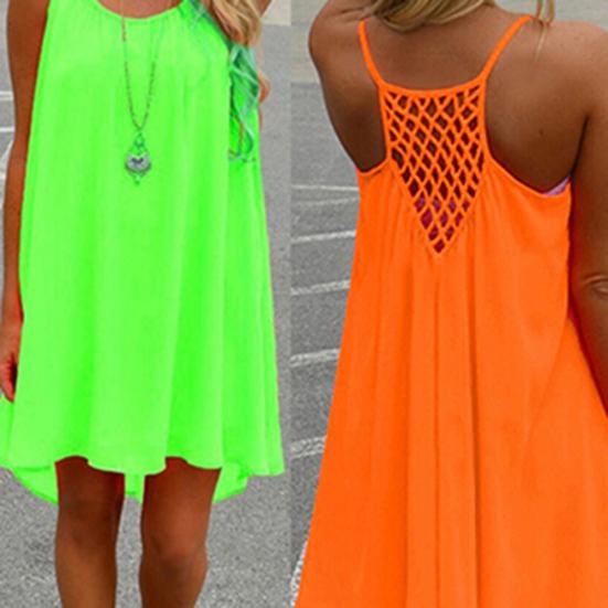 Sexy Women Summer Casual Sleeveless Evening Party Beach Dress Short Mini Dress