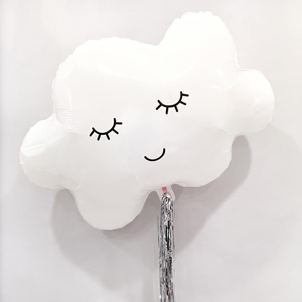 5Pcs 30inch White Cloud Balloons Cloud-Shaped Aluminum Foil Polyester Film Balloons for Gift Giving Cloud Theme Party Birthday Decoration Supplies
