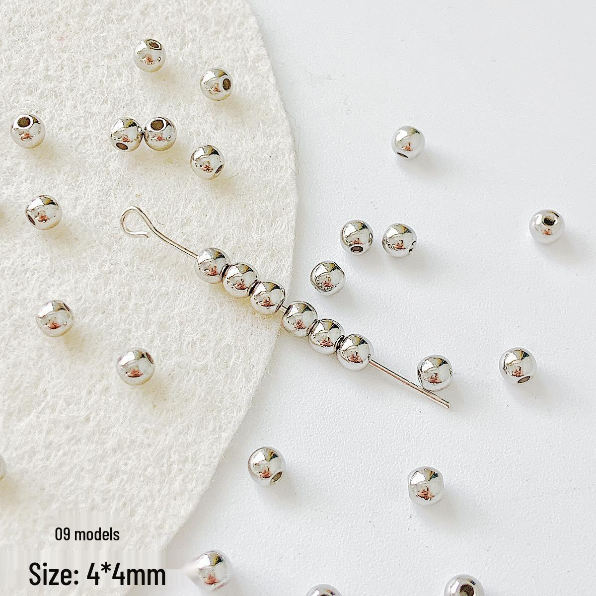 

20 Акриловых Серебристых Квадратно-Круглых Разделительных Бусин для DIY Бисероплетения и Аксессуаров