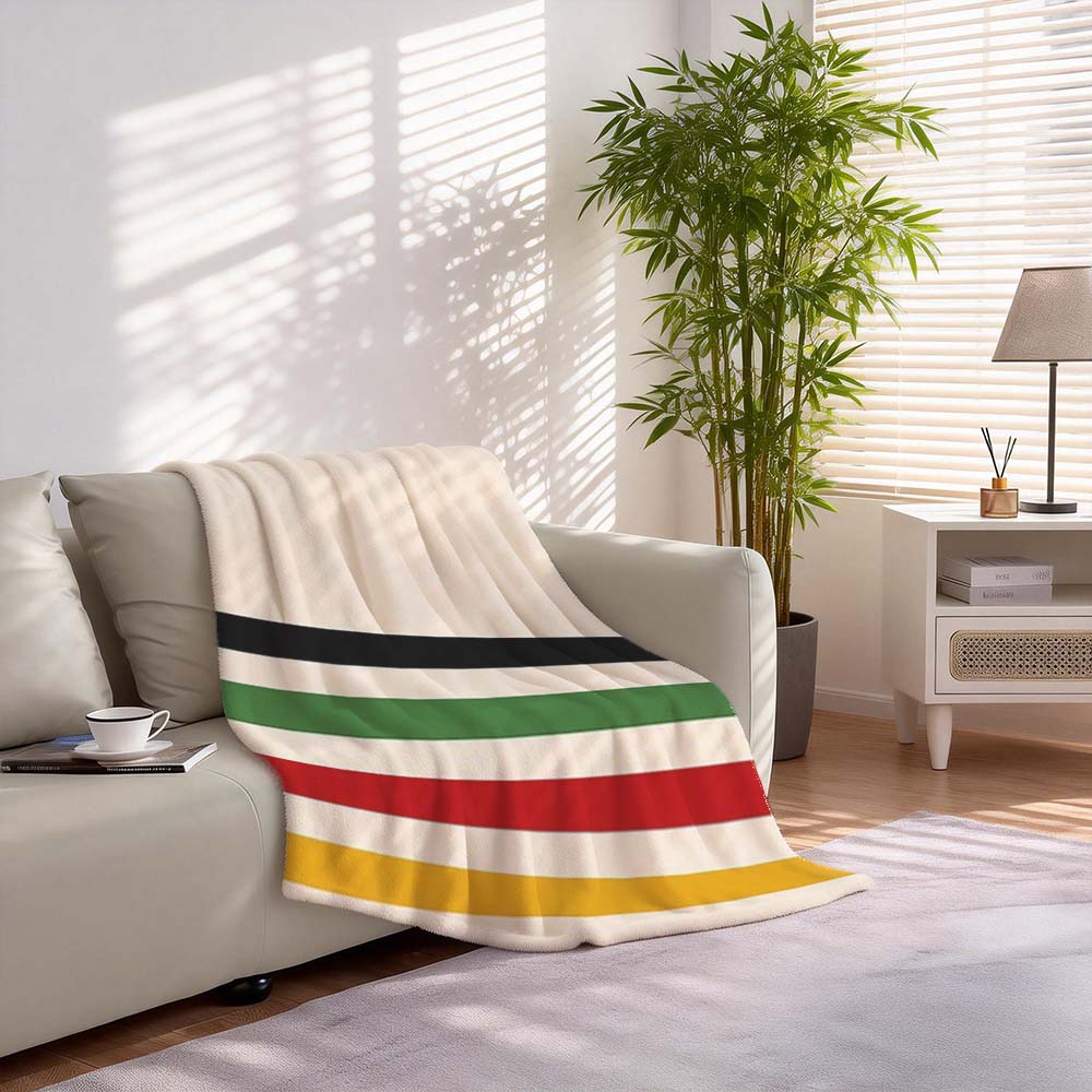 1 Stück Vintage gestreifte Flanell-Kuscheldecke Weiche, gemütliche, leichte Decke für Couch, Bett, Sofa, Wohnzimmer