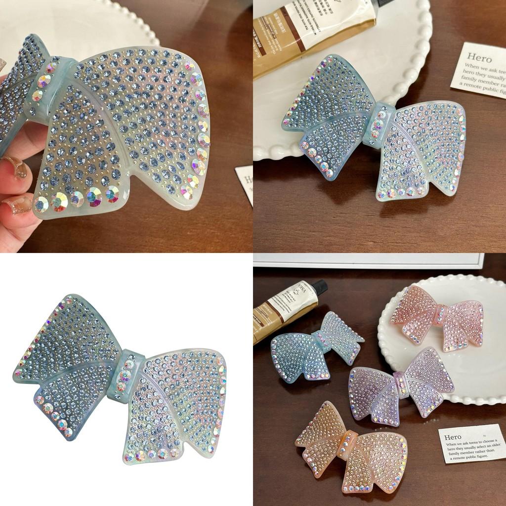 Trendy Rhinestone Bow Knot Acetate Hair Clip High-end Hair Accessory For Women