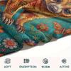 1PC Bohemian Kinkajou Art Print FlAannel Blanket, High quality Comfortable for All Seasons, Home Decor, Warmth and Comfort