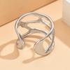 European Dark Style Adjustable Stainless Steel Open Ring for Women