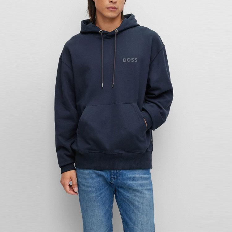 Hugo Boss Logo-Printed Drawstring Hoodie 50472985-404
