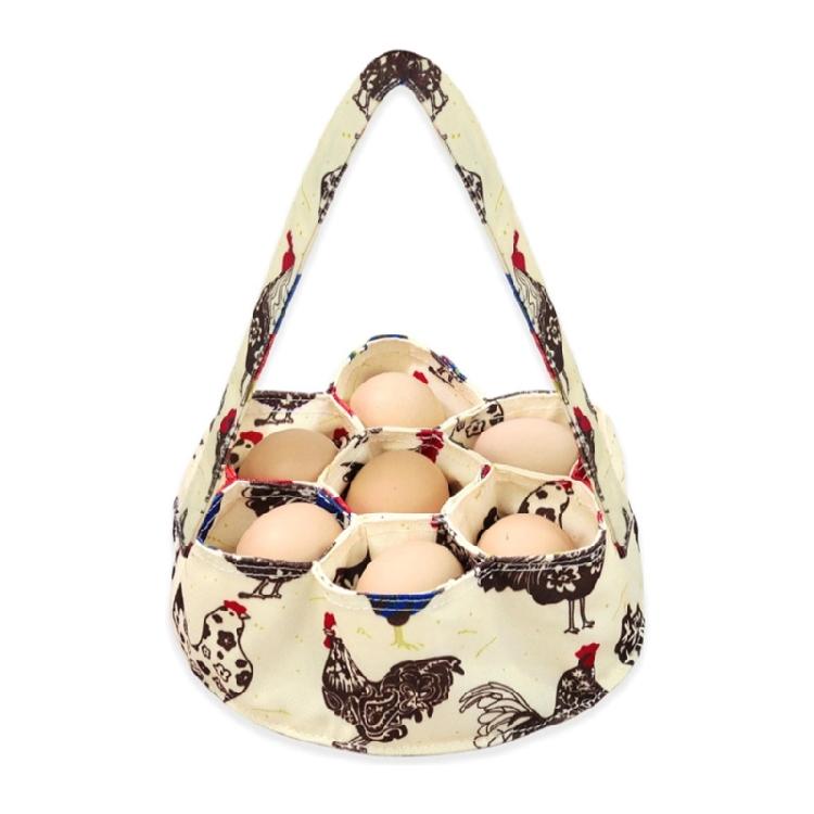 Bärbar äggsamlingsväska med bärhandtag och dämpande kudde för att förvara färska ägg på bondgården eller hemma