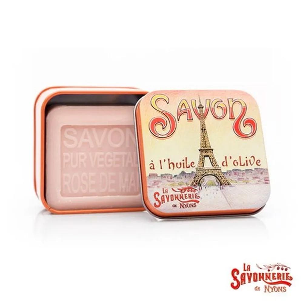 La Savonnerie de Nyon Tin Case Soap 100g Rose of May Scent
