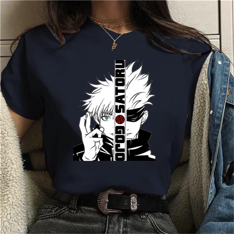 New Satoru Gojo Print T-Shirt Fashion Anime Harajuku Tees Summer Casual Round Neck Comfort T-Shirt