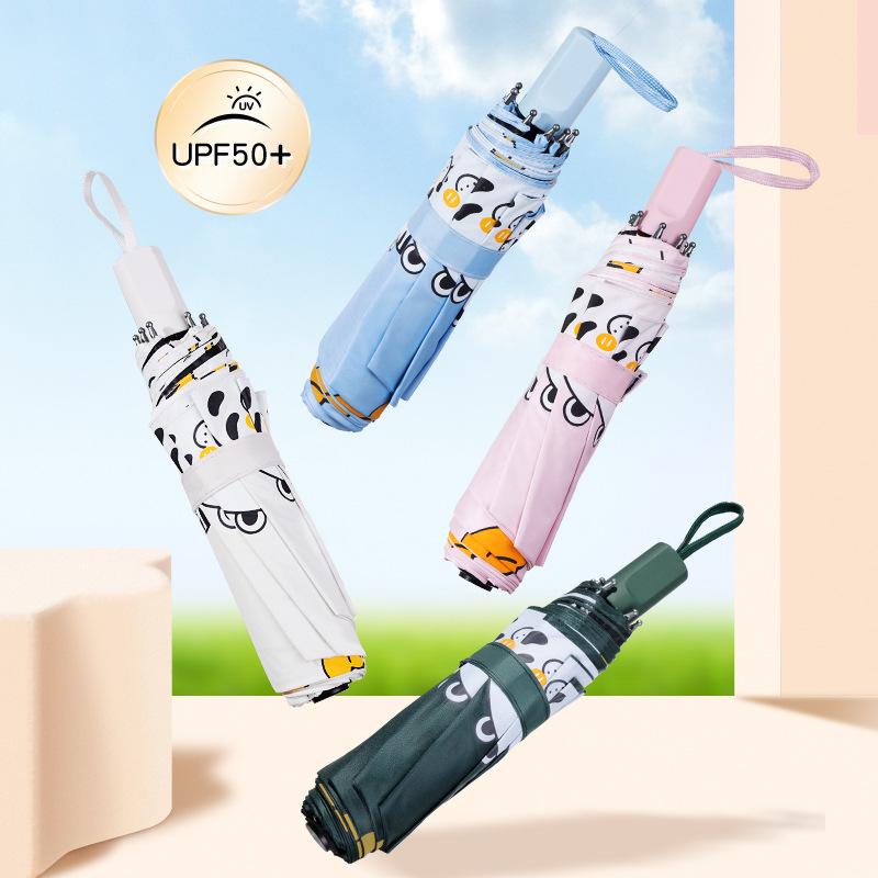 

Women s Dual-Use Folding Cartoon Sun & Rain Umbrella with UV Protection and Custom Logo Option