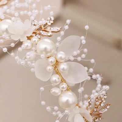Fashion Crown Jewelry Hair Accessories Birthday Festival Party Wedding Bridal Hair Decoration Accessories Pearl Jewelry Headwear