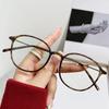 T7182 Round Thin Frame Light Myopia Glasses Frame Female Plain Makeup Literary Flat Mirror Male Tide