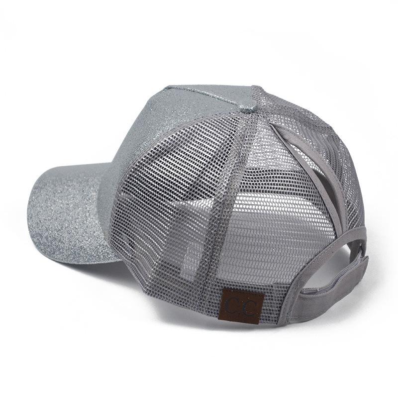 Berretti da Baseball alla Moda Donna Ragazza Cappellino Coda di Cavallo Paillettes Lucido Chignon Disordinato Cappello Snapback Cappellini da Sole Gorra Casual Cappellini da Baseball Coda di Cavallo