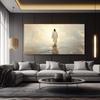 Abstract Christ Walking on Water Painting- Canvas Wall Art, Canvas Print for Living Room , Office- Inspirational Christian Home Decoration