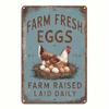 Vintage Farm Fresh Eggs Rustic Chicken Metal Sign 12x8 Inch Kitchen Wall Decor Aluminum Plaque