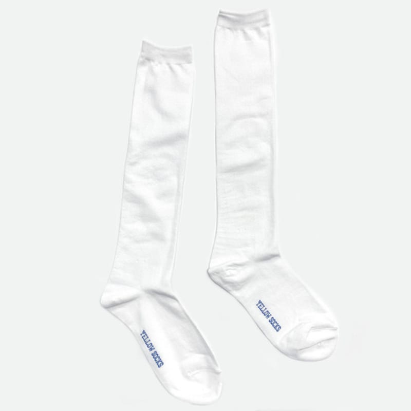YELLOWSOCKS KNEE SOCKS WHITE