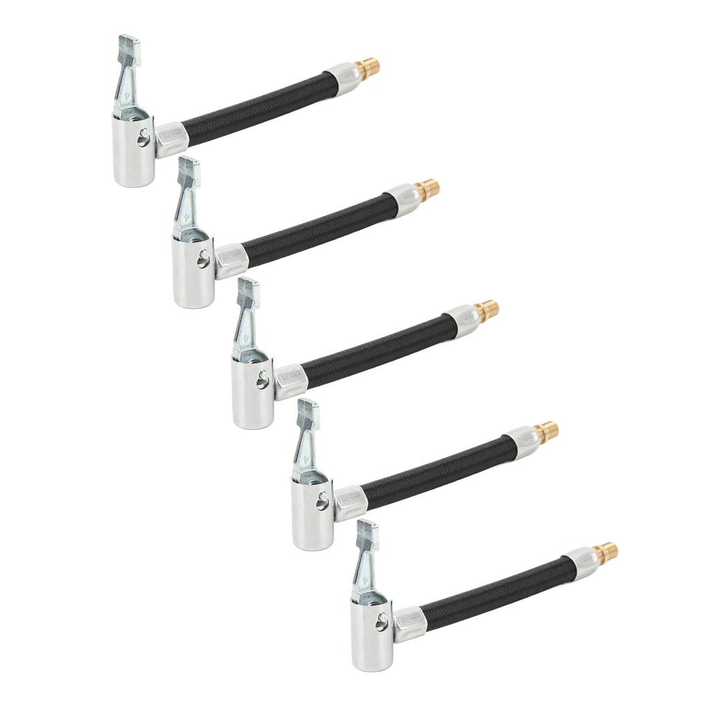 5pcs 10cm Tire Inflator Hose Fast Inflation Leak Free Air Pump Hose Adapter for Car Bike Motorcycle