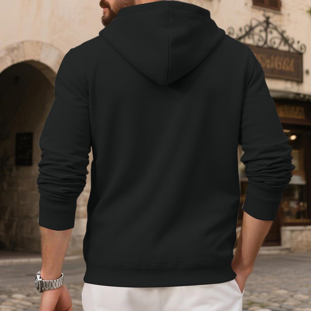 Men's Color Pullover Hoodie Sweatshirt for Casual Daily Wear