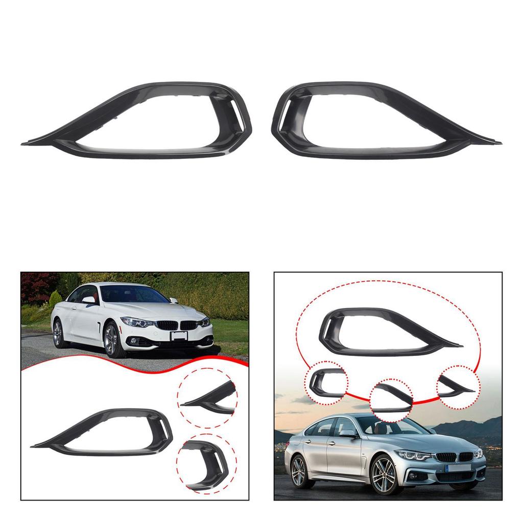 Fog Light Grilles Accessories Easy Installation Directly Replace Light Covers for BMW 4 Series 430i 2014-2020 435i 440i