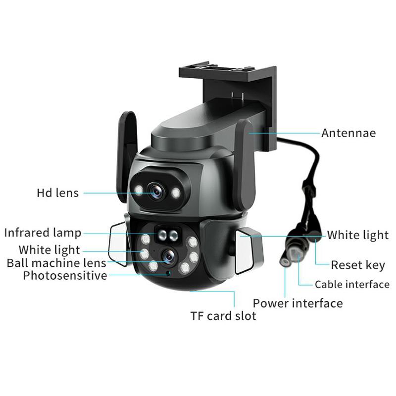 

Q821 4MP 2.4G WiFi 3D Directional Surveillance Camera Night Vision Monitor EU Plug