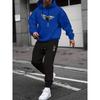 American Eagle Print Hooded Sweatshirt and Pants Set Trendy Street Casual Sports Versatile Two Piece Set