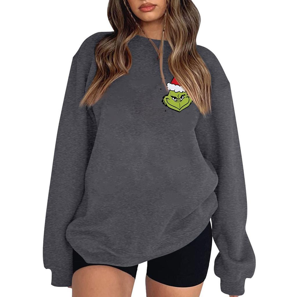 Ladies Fashion Casual Long Sleeve Printed Crew-Neck Hooded Sweatshirt