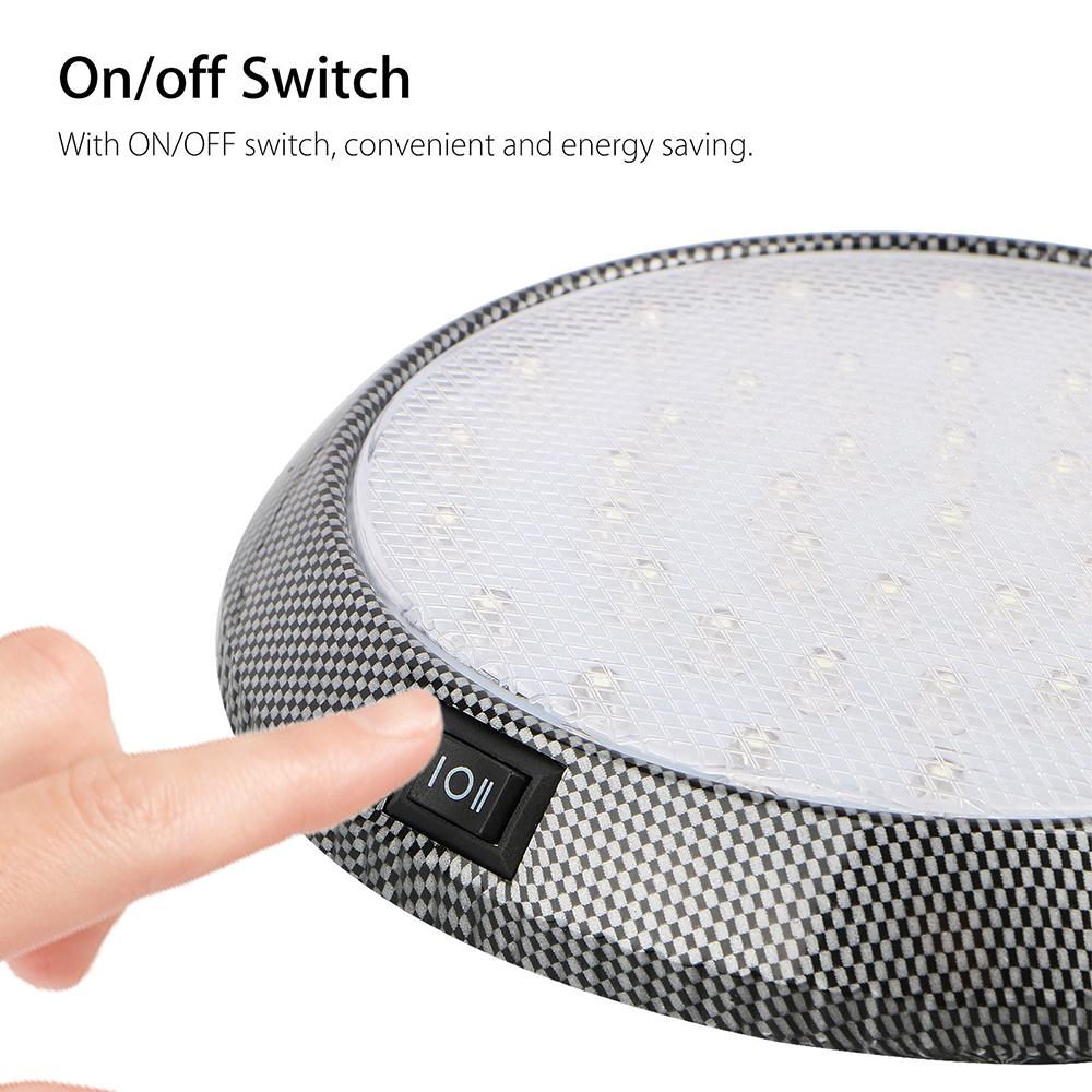 Automobiles Car Dome Roof Ceiling Interior Light LED Car Interior Reading Light White Round Style 46LED 12V Bulb Reading Lamp