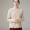 2024 Women's Retro Cable Knit High-Neck Loose Cashmere Sweater